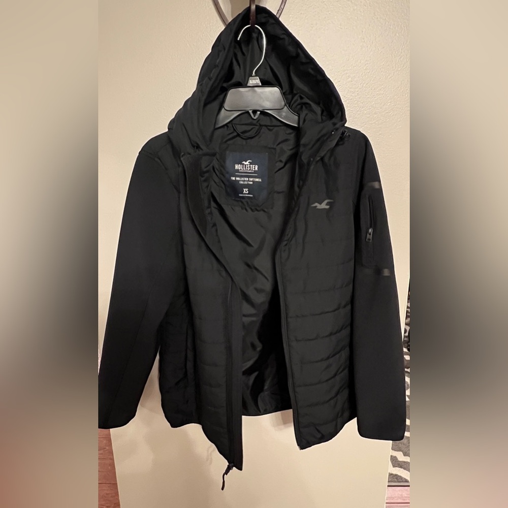 Hollister Black lightweight Jacket with Hood, size XS - Picture 2 of 11